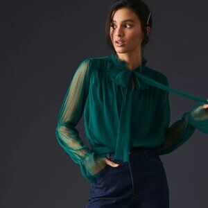 by Anthropologie Sheer Tulle Blouse